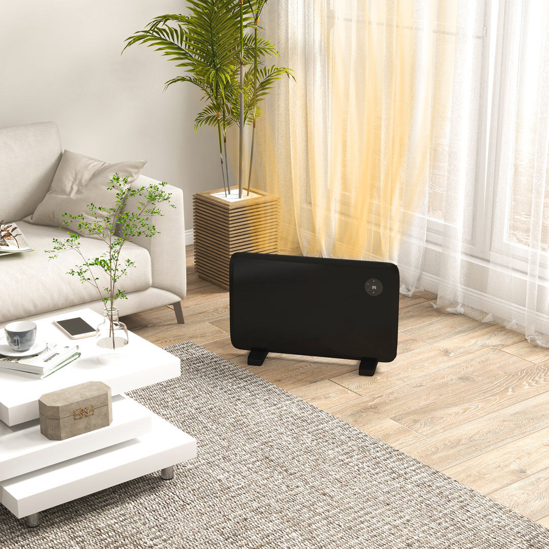 Metro Corra Electric Convector Heater, Quiet Space Heater w/ LED Display, Black Black 43.5cm H X 65.5cm W X 21.5cm D