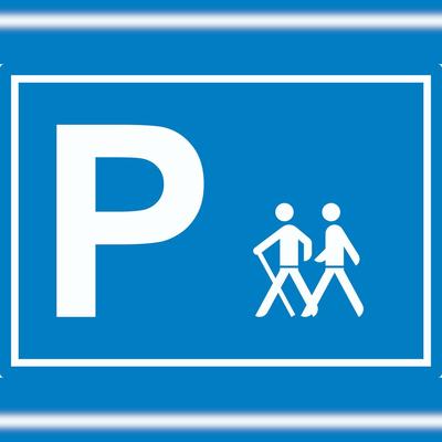 HB-Druck Wanderer Parkplatz Aufkleber waagerecht A9 (37x52mm)