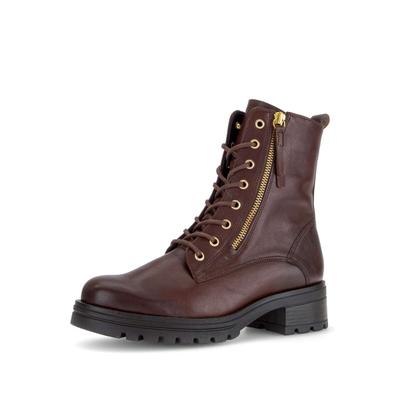Schnürstiefelette GABOR "Schnürstiefelette", Damen, Gr. 38,5, braun, Schuhe Schnürstiefelette