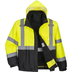 Warnschutz Pilotenjacke 3in1 "S365" gelb/schwarz - M - gelb