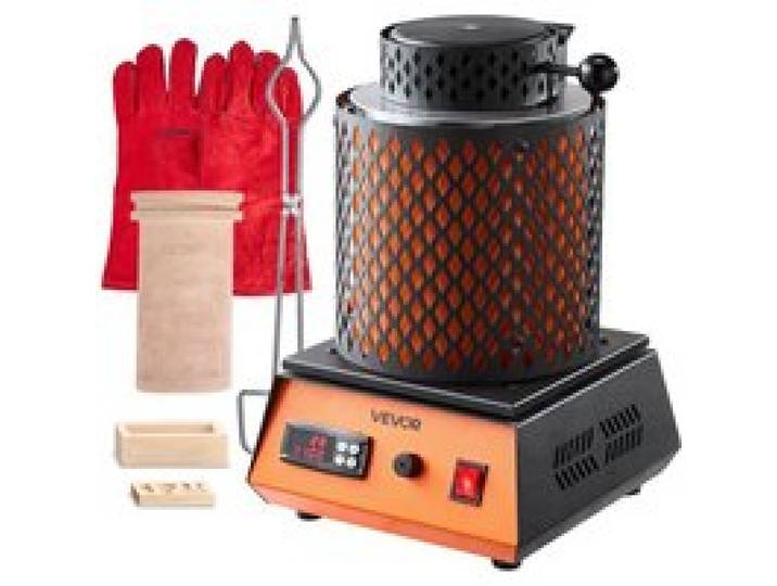 Four de Fusion Électrique-VEVOR-1500 W-Kit de Fusion dOr avec Température Maximale 1150 ℃-avec Creuset en Céramique de 5 kg