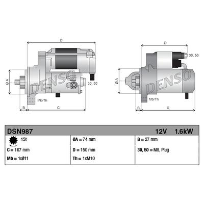 DENSO Starter DSN987 für TOYOTA