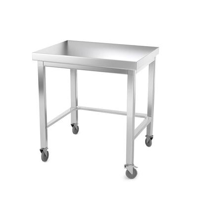 Arbeitstisch aus Edelstahl 500 x 500 mm mit Verstärkung auf PREMIUM / Rollen. GOLDINOX