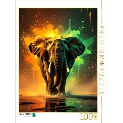 CALVENDO Puzzle Elefant in bunten Farben | 1000 Teile Lege-Größe 64x48cm Foto-Puzzle für glückliche Stunden, Sonstige von , Calvendo Puzzle