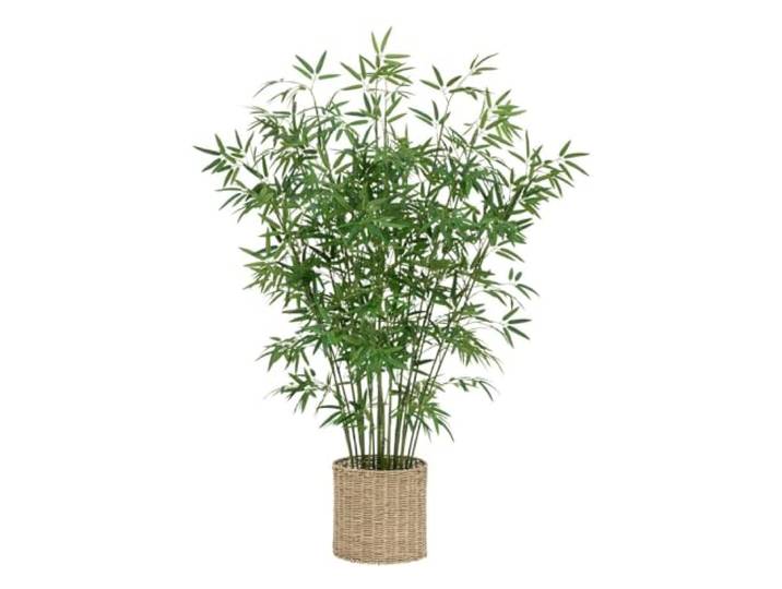 Atmosphera – Künstlicher Bambus, 150 cm hoch, Topf aus natürlichem Stroh, realistisches Laub – Zimmerpflanze für Wohnzimmer, Schlafzimmer, Büro