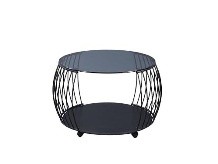 möbelando Couchtisch >Shanghai< in schwarz - Durchmesser 60cm, Höhe 45,5cm