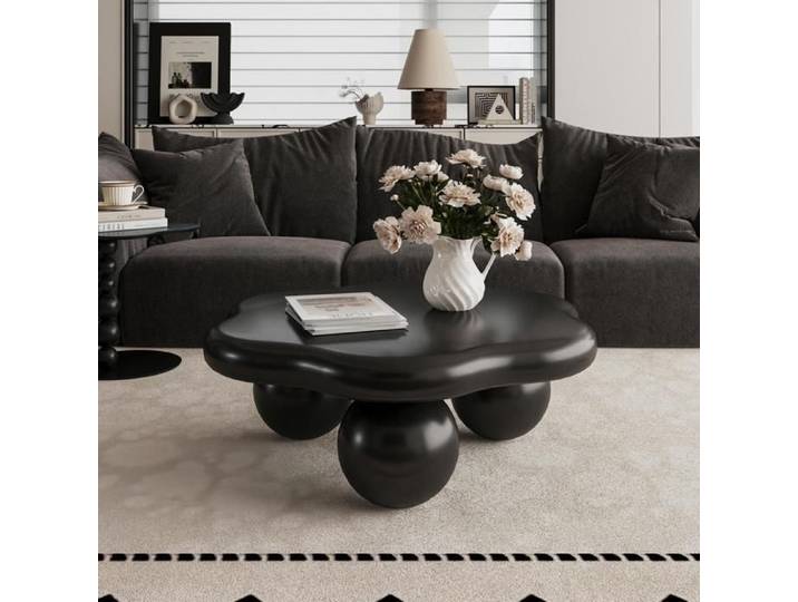 Table Basse Cloud Salon Central Minimaliste Table Basse irrégulière table basse créative noir 80cm