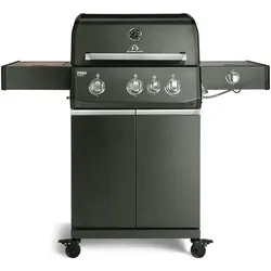 Burnhard FRED Deluxe Gasgrill 3-Brenner Green Edition mit Edelstahlrost Series 4