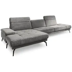 ComfortPlan Ecksofa Almeria Stoff Grau Grey