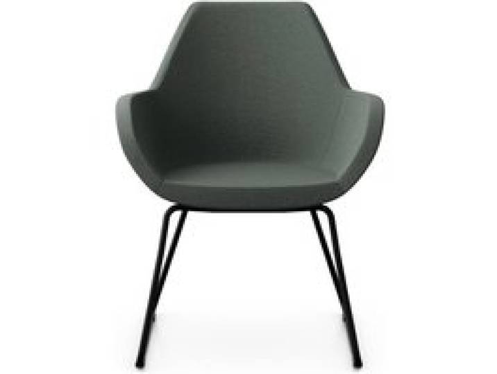 Fauteuil entièrement capitonné pieds luge Fan 10V
