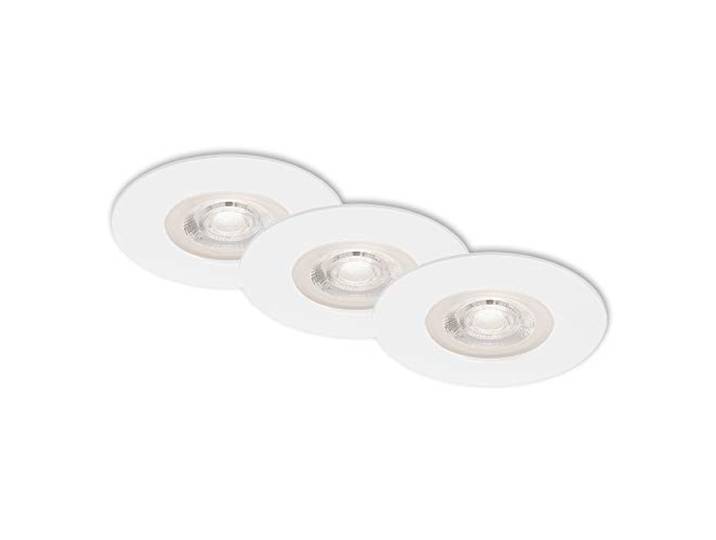 BRILONER Leuchten - LED Einbauleuchten, 3er Set, Deckenlampen je 5 Watt, je 460 Lumen, 3.000 Kelvin, IP44, Weiß, 90x25mm (DxH)