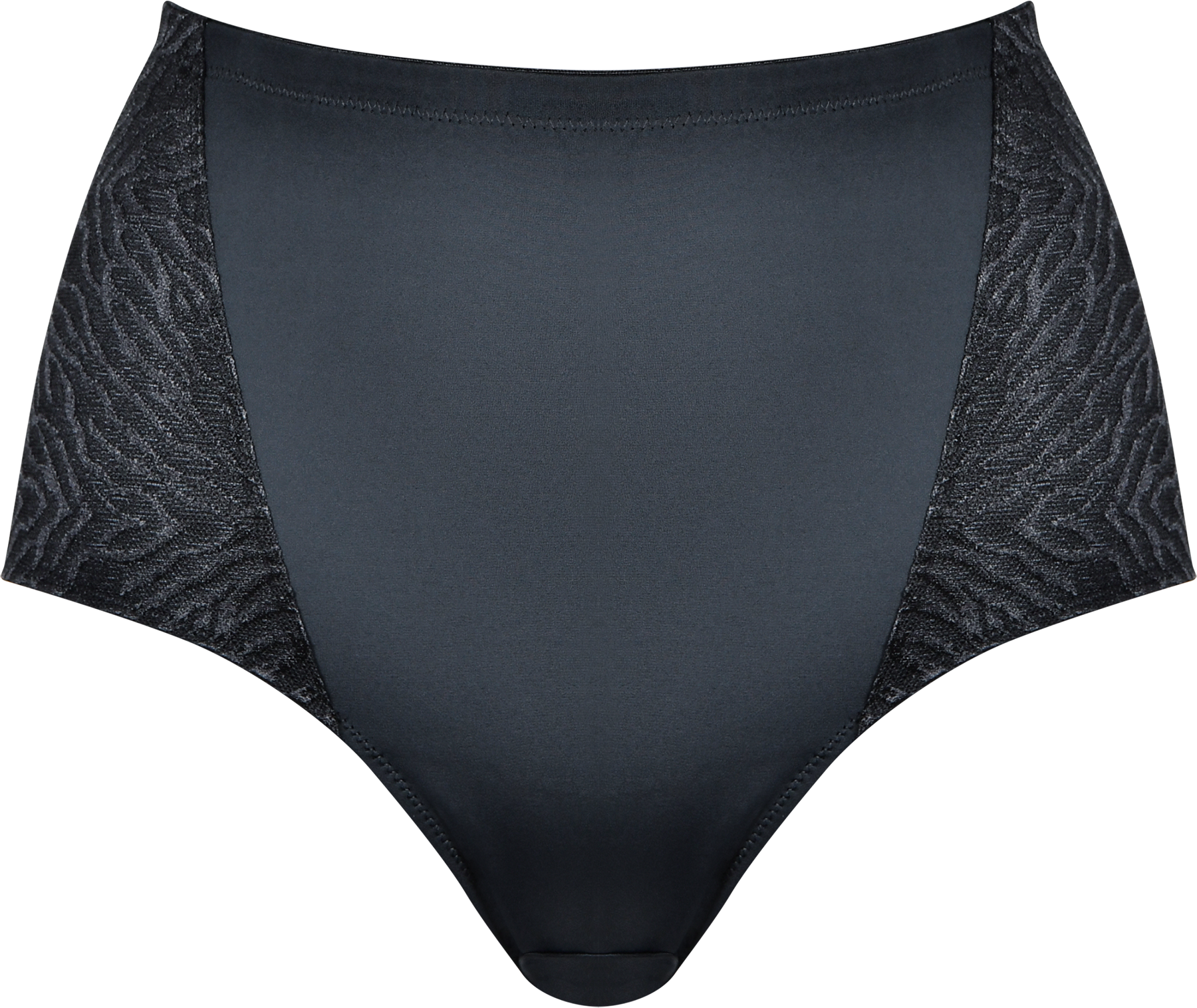 Taillenslip NATURANA, Damen, Gr. 42, schwarz, Obermaterial: 82% Polyamid, 18% Elasthan, figurbetont, Unterhosen Taillenslip, Tonale Zebra-Spitze Seitenteile schwarz 42