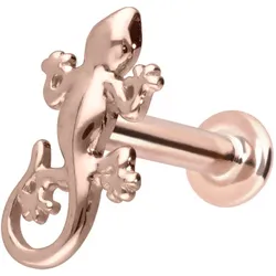 14 Karat Gold Labret mit Innengewinde GECKO