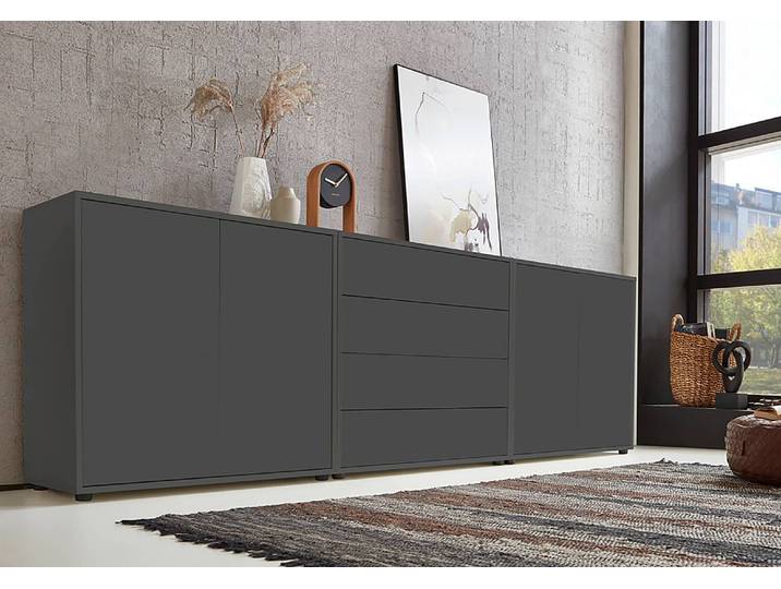 Sideboard 237 cm - Gleiter Typ B 237 x 73 x 33cm Grau/Anthrazit