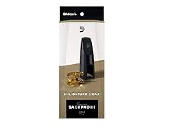 Rico Ligature H et couvre-bec, saxophone soprano, plaqué or
