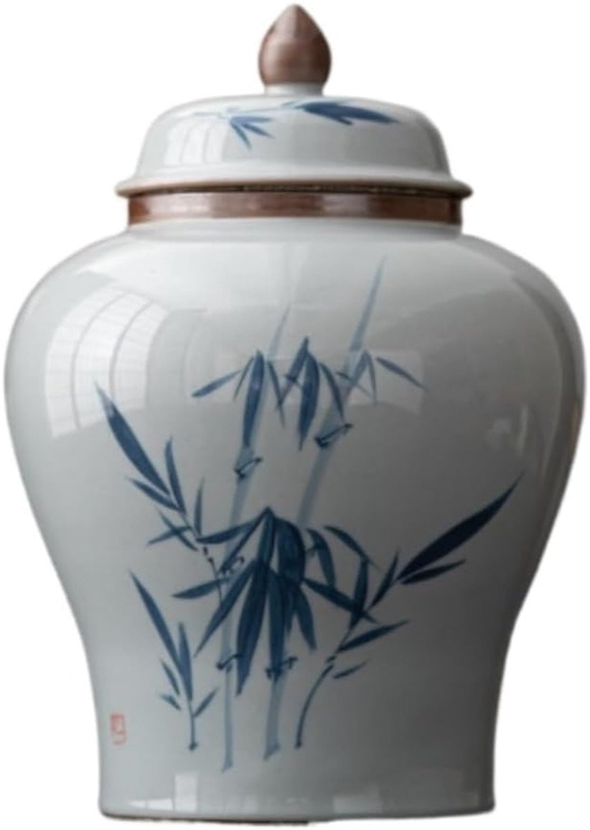 Handgeschilderde keramische gemberpot decoratieve vaas veelkleurig 16 x 22,5 cm
