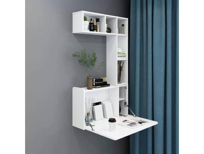 PGZMDTWI Schwebender Schminktisch, Wandtisch aus Holz Platzsparende Schubladen für Ankleide, Arbeitszimmer und Wohnzimmer(C)
