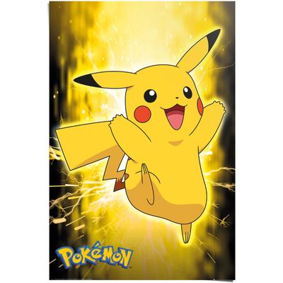 Poster REINDERS "Pickahu Pokémon", gelb (farbe bild(er): gelb), B:61cm H:91,5cm, Papier, Bilder, Poster