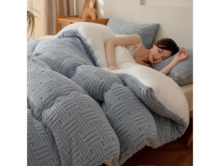 Nouvelle couette d'hiver Jacquard épaisse et chaude avec couverture en peluche Double face-taille Extra-large pour adultes et enfants noyau de couette