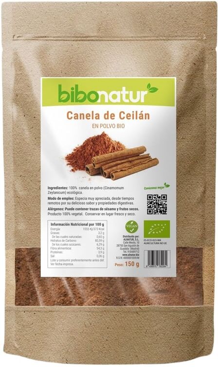 Bibonatur Canela do Ceilão em Pó Orgânica 150g