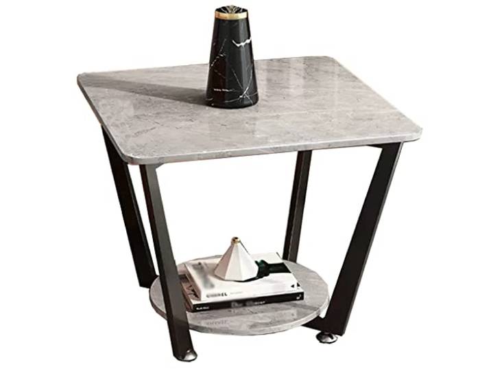 OIFAODAO Runde Tische， Beistelltisch mit Stauraum(Light Grey a)