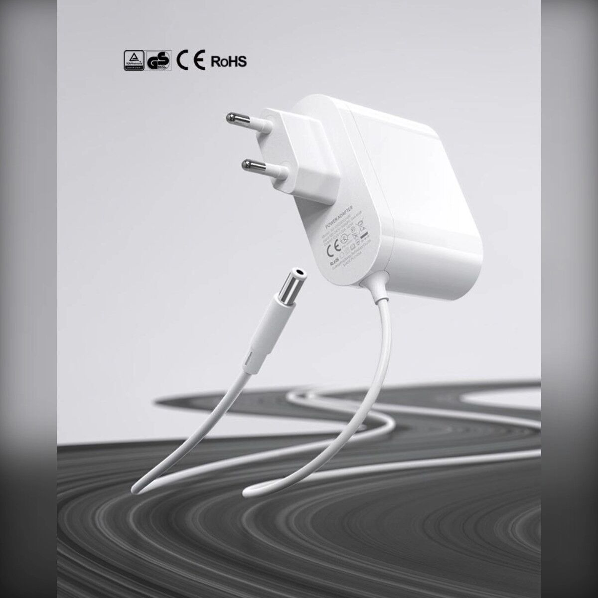 INF Adaptateur secteur 24V 1A EU 5.5x2.5mm - Conversion haute efficacité, coque PC V0 et câble 150cm Blanc