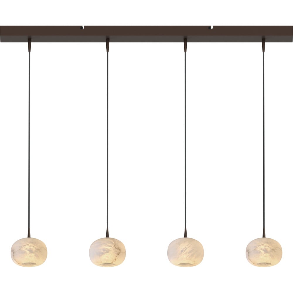 Masterlight Design hanglamp Alta 4-lichts cacao met glazen bollen