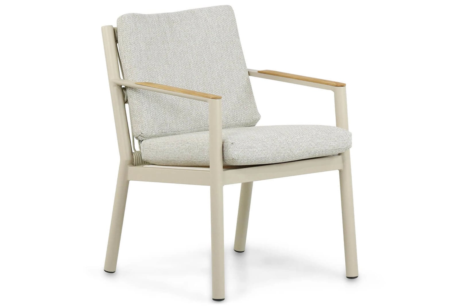 Coco Sevilla dining tuinstoel met teak en beige kussens
