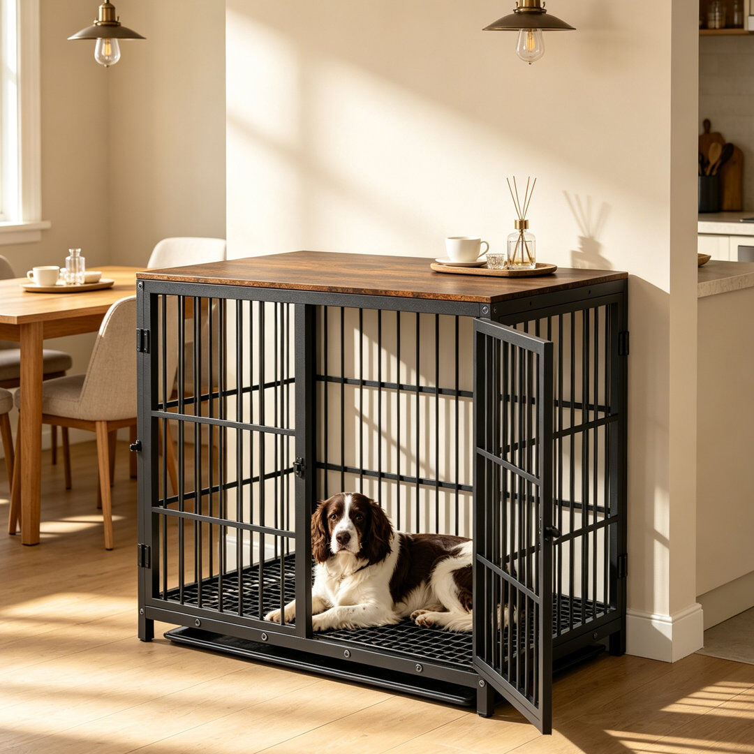 Archie & Oscar Harriet Furniture Style Crate with 3 Doors Black 74.5 cm H x 91.5 cm W x 63.5 cm D