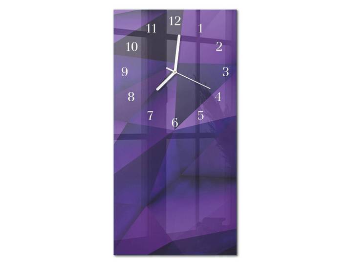 Tulup Wanduhr 30x60 cm - Kalziumkarbonat, Lila, Glas, Rechteckig, 30x60x0.4 cm, Dekoration, Uhren, Wanduhren