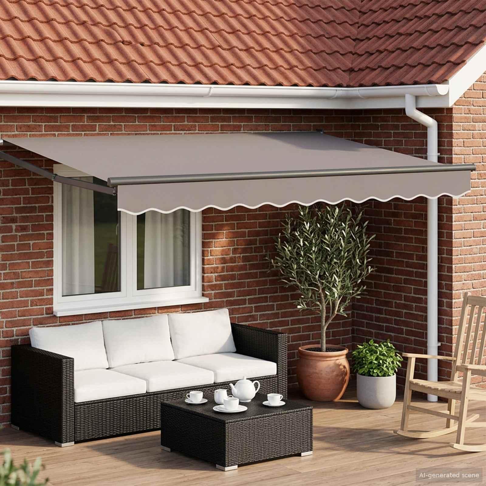 Maison Exclusive - Elektrisches Solar-Markisengestell 3,5 x 2,5 m Anthrazit