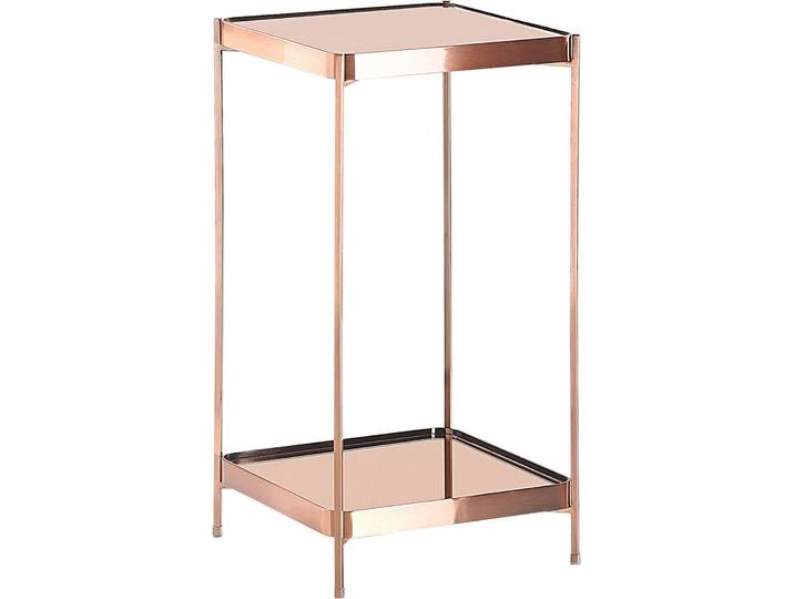 BELIANI Beistelltisch Kupferton Metall Glas 29 x 29 cm Klassisch Elegant Multifunktional Wohnzimmer