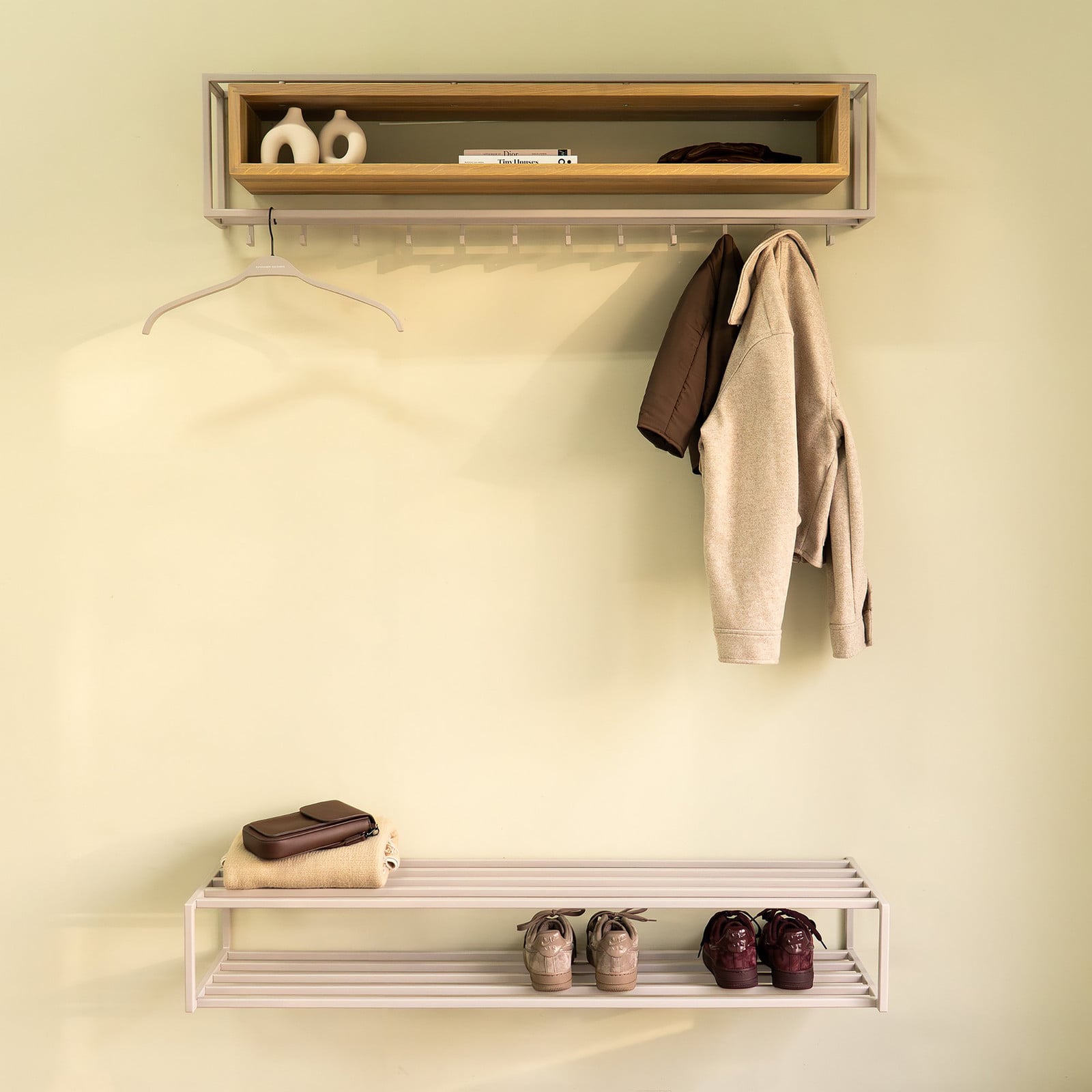 home24 Hangend schoenenrek School 118cm beige/kasjmier