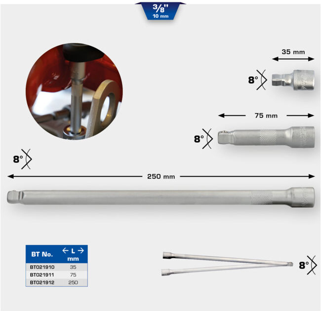 Brilliant Tools Rallonge pivotante 3/8