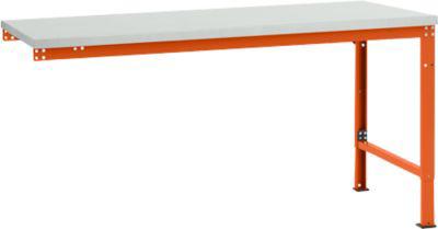 Manuflex Ansatztisch UNIVERSAL Spezial, Tischplatte Melamin, 1750x1000, rotorange