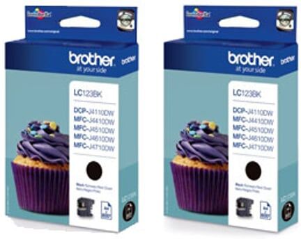 Brother LC123 Pack 2 cartuchos de tinta negros