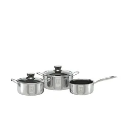 Hensslers Topfset   , silber , Edelstahl