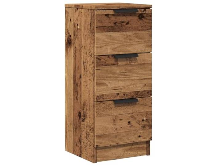 GHVBNMF Sideboard Altholz-Optik 30x30x70 cm Beistellschrank Holzwerkstoff Kompakter Kommodenschrank mit 3 Schubladen für Schlafzimmer und Wohnzimmer. Stabile Oberplatte für Dekoration.