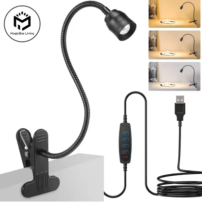Inspire Curations Zoomable LED Clip Reading Light USB Flexible Gooseneck Book Lamp For Bed & Study Zoomable LED Clip Reading Light USB Flexible Gooseneck Book Lamp For Bed & Study