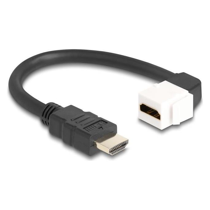 Delock Keystone Modul Kabel HDMI Stecker zu Buchse 90° gewin (0.20 m) (86974)