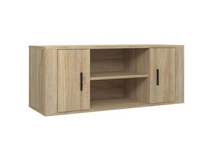 TV-Möbel Aufbewahrung Modernes Design 100 x 35 x 40 cm aus Holz Eiche Sonoma 02_0048482