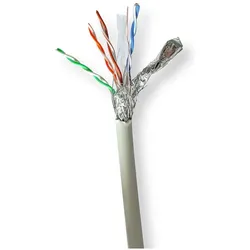 Nedis Netzwerk-Kabel Rollen CAT6 Litzenleitung S/FTP Reines Kupfer 305.0 m Innenbereich (S/FTP, CAT6, 305 m), Netzwerkkabel