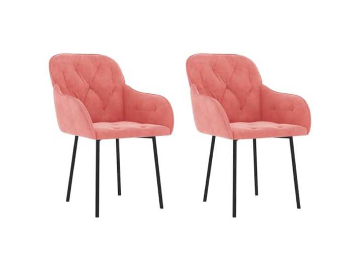 Makastle Esszimmerstühle 2 STK. Rosa Samt