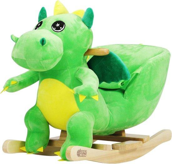 Deuba Schommeldier Dinosaurus - Hobbel Dino met Muziek - Multicolor - B/D/H: 75 x 37 x 75 cm