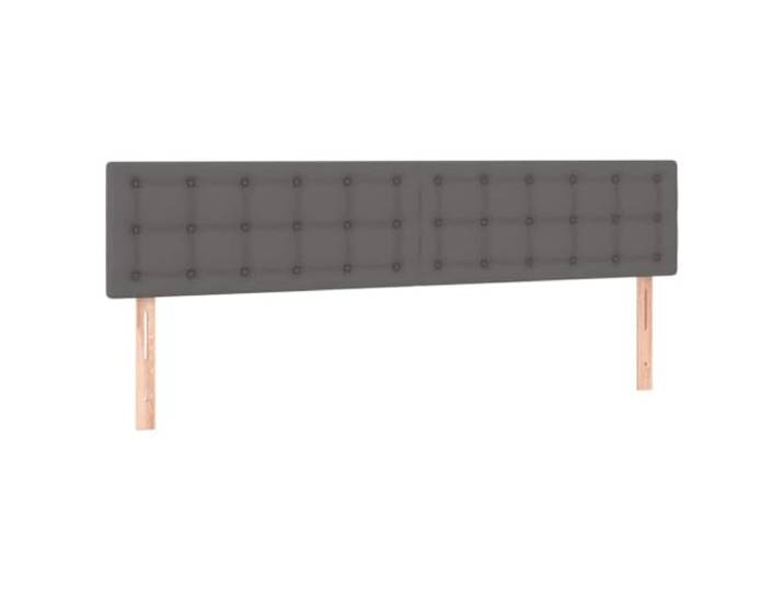 Leasha Kopfteil mit LED, Bettgestell, Schlafzimmermöbel, grau, 180 x 5 x 78/88 cm, Kunstleder