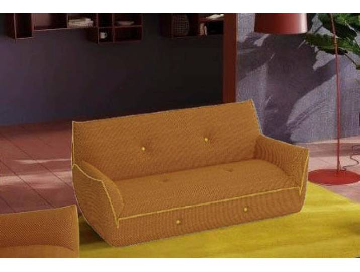 2,5-Sitzer EGOITALIANO Yuki, extravagantes Design und höchster Sitzkomfort, tolle Details , gelb (gabbice, gelb), B:200cm H:85cm T:90cm, Microfaser BOUNCE (80% Polyamid, 20% Elastan), Sofas, 2 5-Sitzer, Solitärmöbel, mit bioelasatische MIcrofaser BOUNCE bezogen