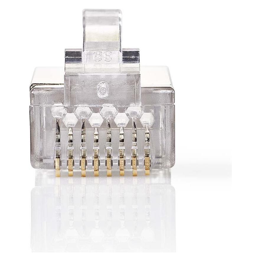 Nedis RJ45-Stecker | Stecker | Stranded STP CAT6 | Gerade | Vergoldet | 1 Stück | PVC | Transparent (CCGB89307ME)