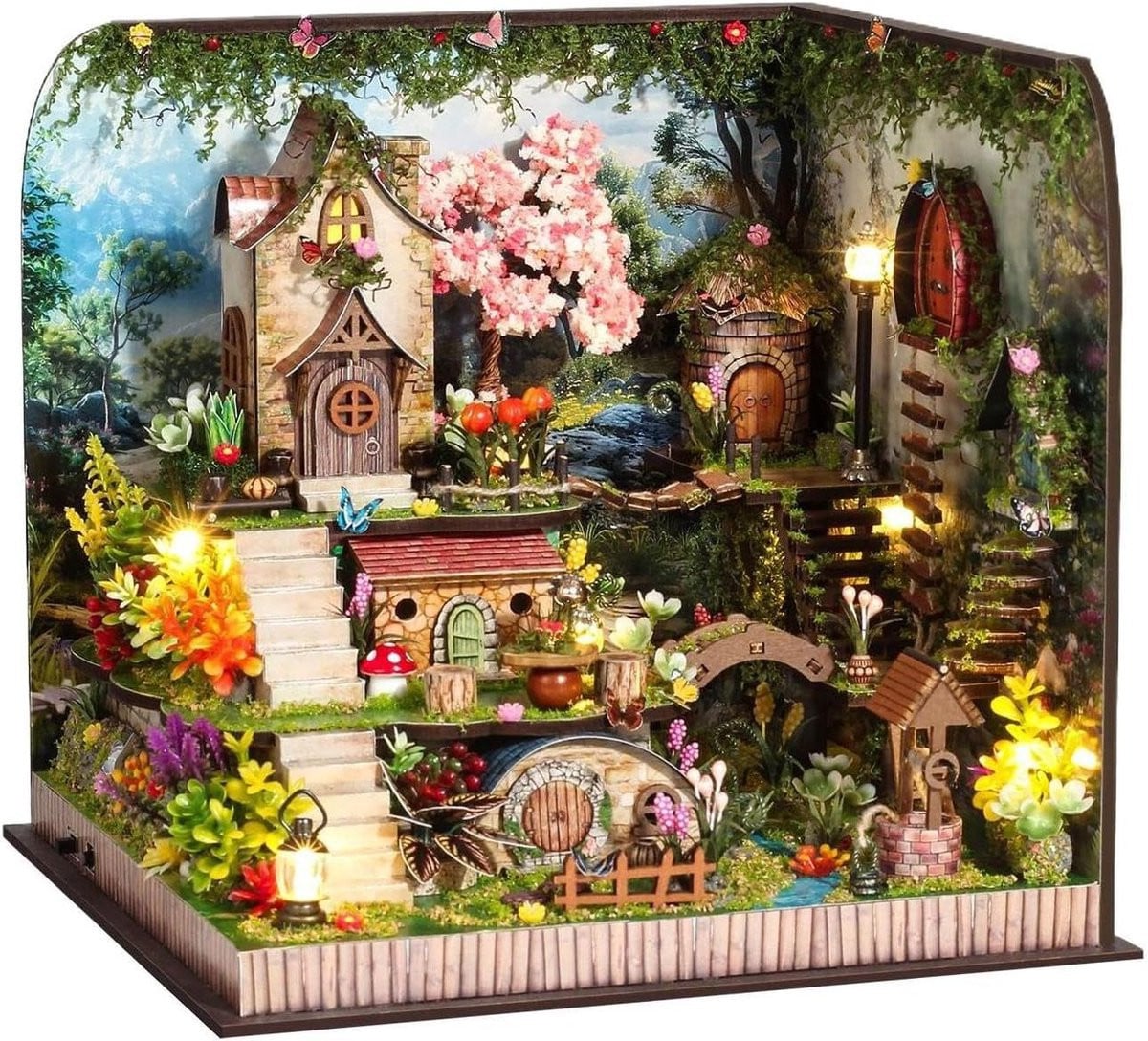Boekhoek Bouwpakket Miniatuur Huisje voor Boekenplank Decoratie B/D/H: 25.5 x 24.5 x 5.5 cm