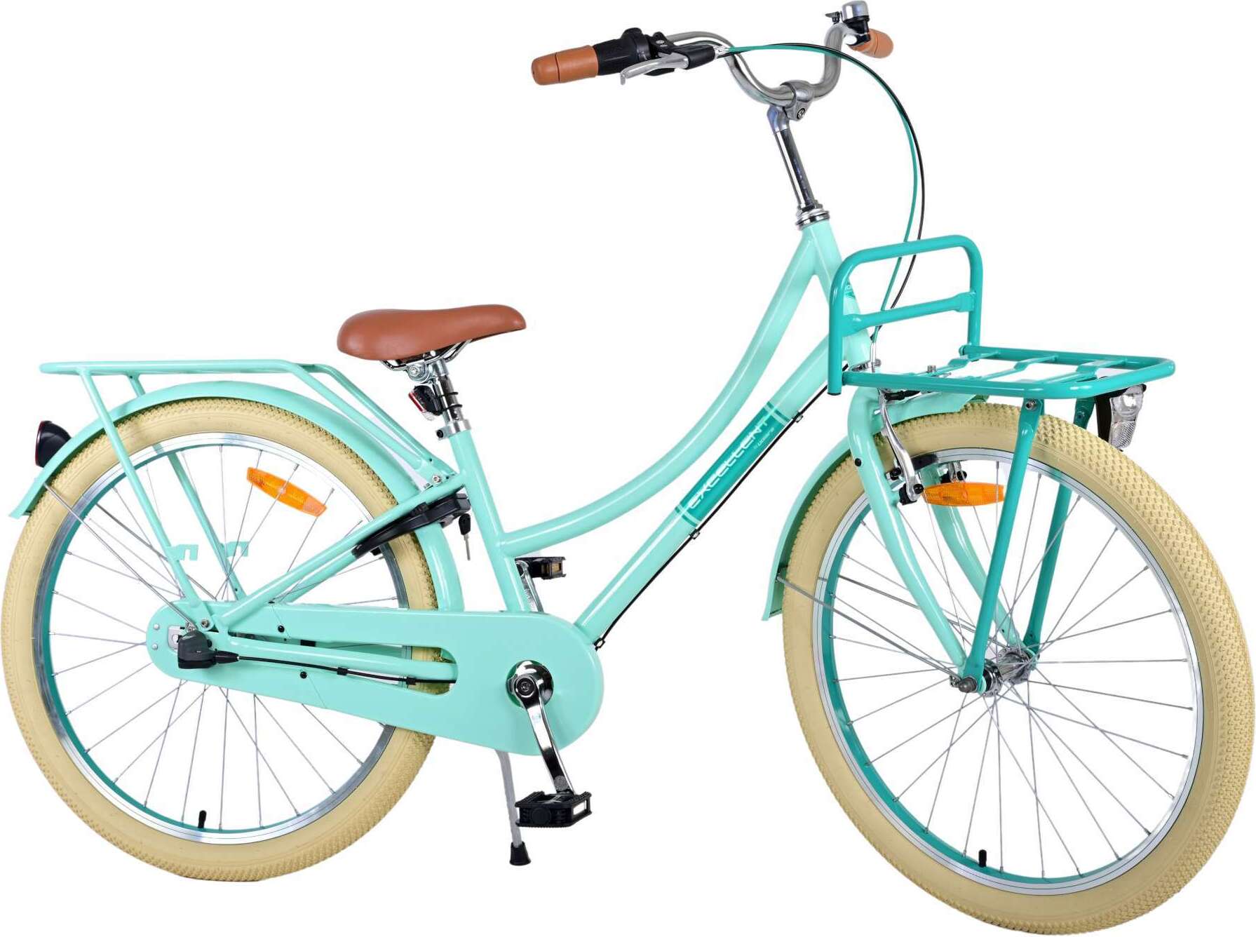 TPFSports Excellent Kinderfahrrad - Mädchen - 24 Zoll - 3 Gänge - Rücktritt + Handbremse - Grün
