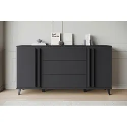 Sideboard Helsinki 150 Schwarz ca. 150x77,8x39,5cm
